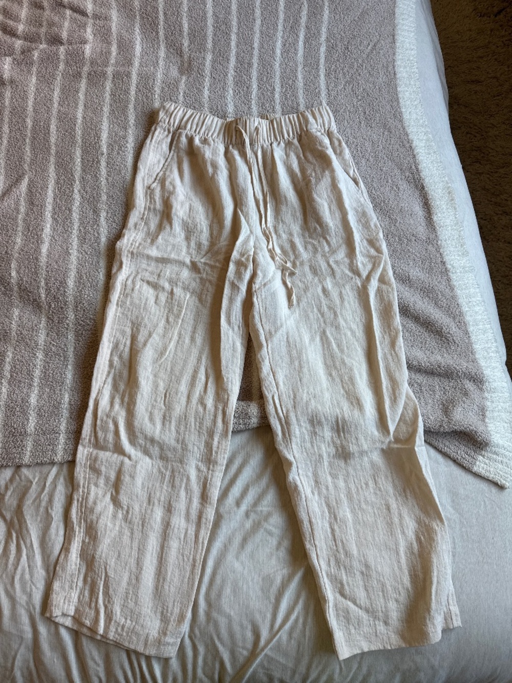 White/ cream linen pant H&M size small